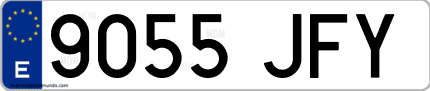 Ejemplo de matrícula de coche ordinaria 9055 JFY