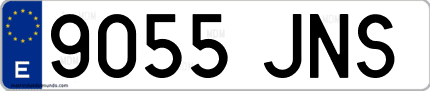 Ejemplo de matrícula de coche ordinaria 9055 JNS