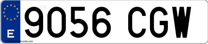 Ejemplo de matrícula española 9056 CGW