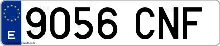 Ejemplo de matrícula española 9056 CNF