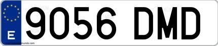Ejemplo de matrícula española 9056 DMD
