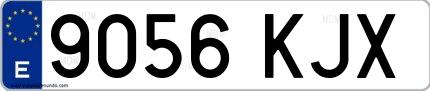 Ejemplo de matrícula española 9056 KJX