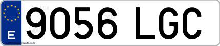 Ejemplo de matrícula española 9056 LGC