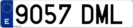 Ejemplo de matrícula española 9057 DML