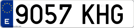 Ejemplo de matrícula de coche ordinaria 9057 KHG
