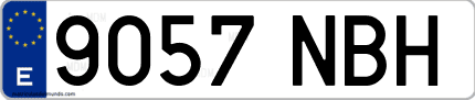 Ejemplo de matrícula de coche ordinaria 9057 NBH