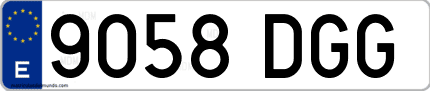 Ejemplo de matrícula de coche ordinaria 9058 DGG
