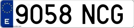 Ejemplo de matrícula española 9058 NCG