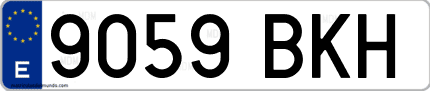 Ejemplo de matrícula de coche ordinaria 9059 BKH