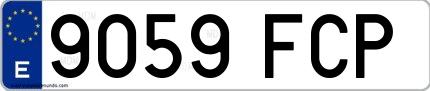 Ejemplo de matrícula española 9059 FCP