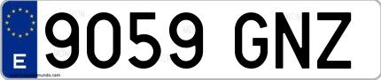 Ejemplo de matrícula española 9059 GNZ