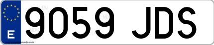 Ejemplo de matrícula española 9059 JDS