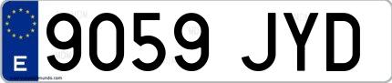 Ejemplo de matrícula española 9059 JYD