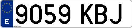 Ejemplo de matrícula de coche ordinaria 9059 KBJ