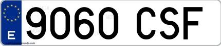 Ejemplo de matrícula de coche ordinaria 9060 CSF
