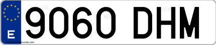 Ejemplo de matrícula de coche ordinaria 9060 DHM