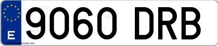 Ejemplo de matrícula española 9060 DRB