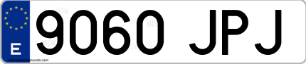 Ejemplo de matrícula de coche ordinaria 9060 JPJ