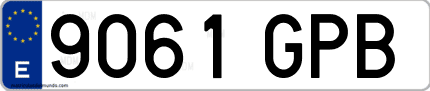 Ejemplo de matrícula de coche ordinaria 9061 GPB