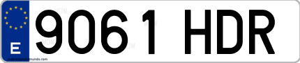 Ejemplo de matrícula de coche ordinaria 9061 HDR
