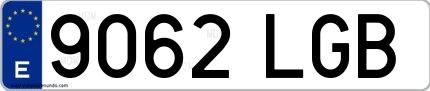 Ejemplo de matrícula española 9062 LGB