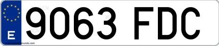 Ejemplo de matrícula española 9063 FDC