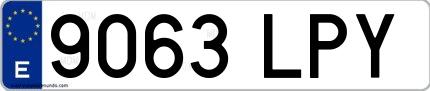 Ejemplo de matrícula española 9063 LPY