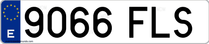Ejemplo de matrícula de coche ordinaria 9066 FLS
