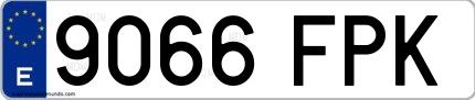 Ejemplo de matrícula española 9066 FPK