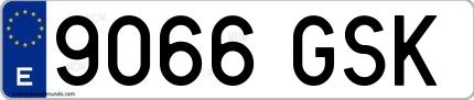 Ejemplo de matrícula española 9066 GSK