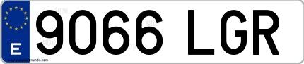 Ejemplo de matrícula española 9066 LGR