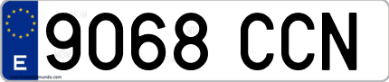 Ejemplo de matrícula de coche ordinaria 9068 CCN