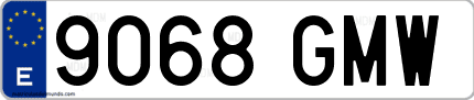 Ejemplo de matrícula de coche ordinaria 9068 GMW