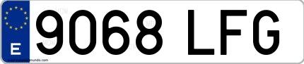 Ejemplo de matrícula española 9068 LFG