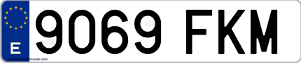 Ejemplo de matrícula de coche ordinaria 9069 FKM