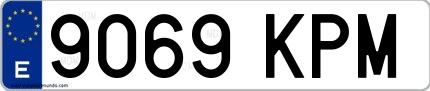 Ejemplo de matrícula española 9069 KPM