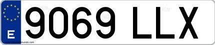 Ejemplo de matrícula de coche ordinaria 9069 LLX