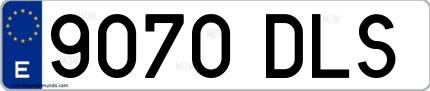 Ejemplo de matrícula española 9070 DLS
