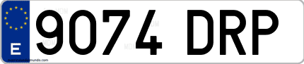 Ejemplo de matrícula de coche ordinaria 9074 DRP