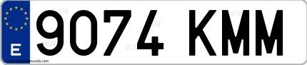 Ejemplo de matrícula española 9074 KMM
