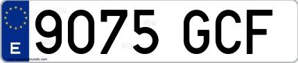 Ejemplo de matrícula española 9075 GCF