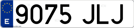 Ejemplo de matrícula de coche ordinaria 9075 JLJ
