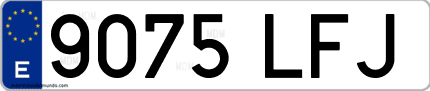 Ejemplo de matrícula de coche ordinaria 9075 LFJ