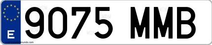 Ejemplo de matrícula española 9075 MMB
