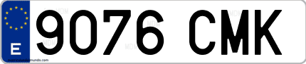Ejemplo de matrícula de coche ordinaria 9076 CMK