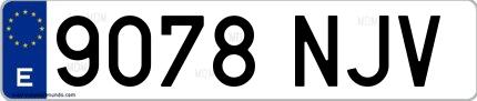 Ejemplo de matrícula española 9078 NJV