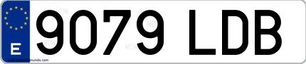 Ejemplo de matrícula española 9079 LDB