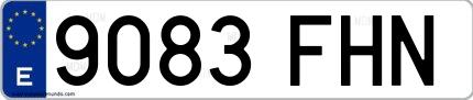 Ejemplo de matrícula española 9083 FHN