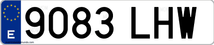 Ejemplo de matrícula de coche ordinaria 9083 LHW