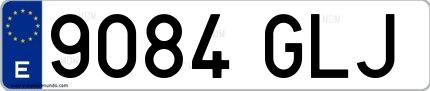 Ejemplo de matrícula española 9084 GLJ